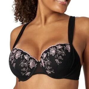 Nwt Adored by Adore Me Floral Embroidery and Mesh Sadie Push Up